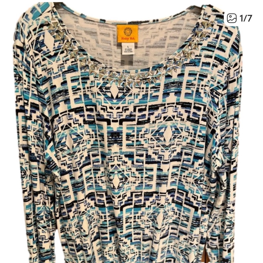 Ruby Rd. Patterned Women's Top Size L - image 1